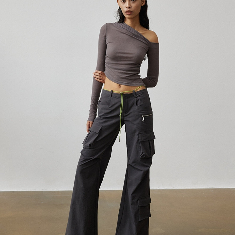 SANFRONTIERES Asymmetrical Knit Top