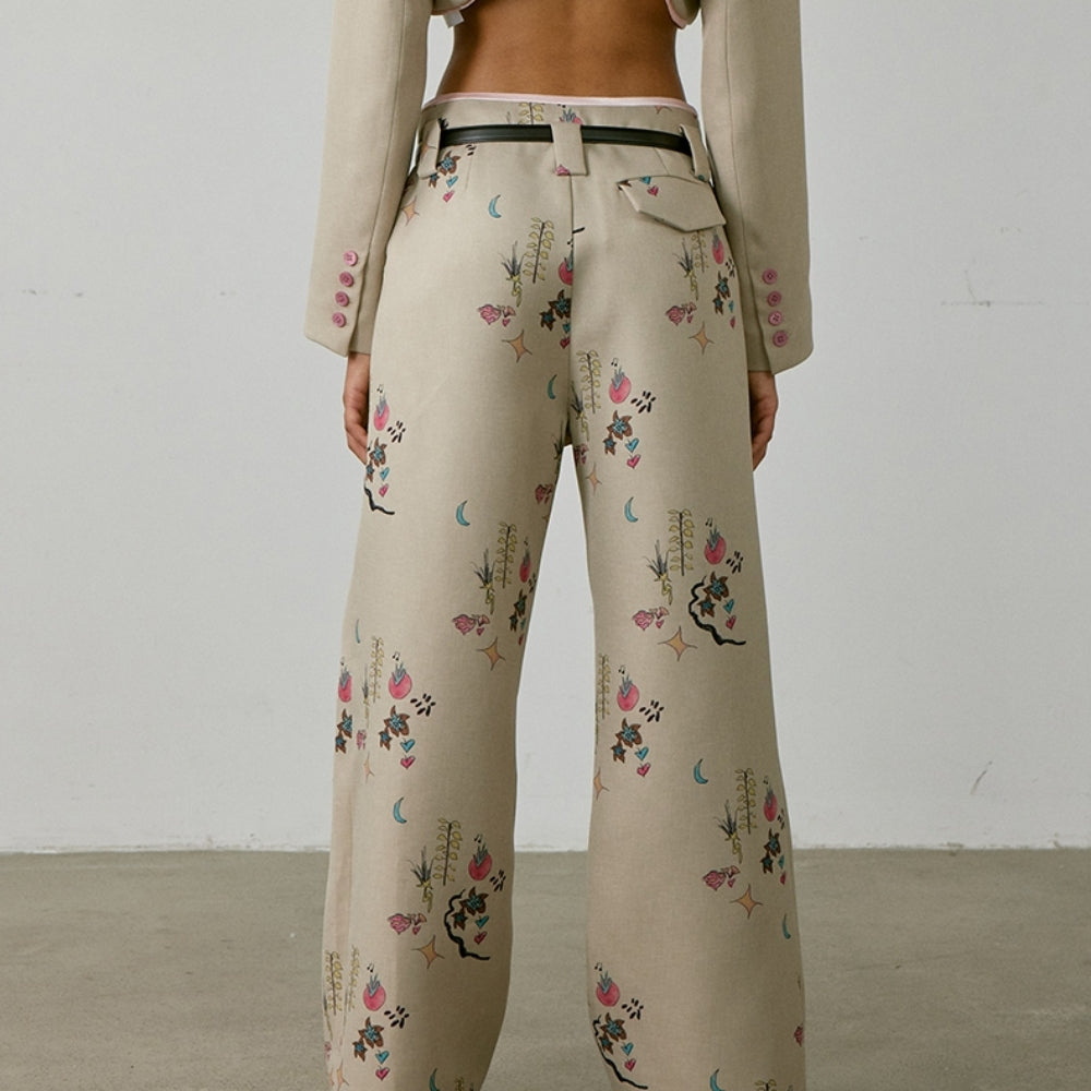 MEDIUM WELL Printed Wide-Leg Pants