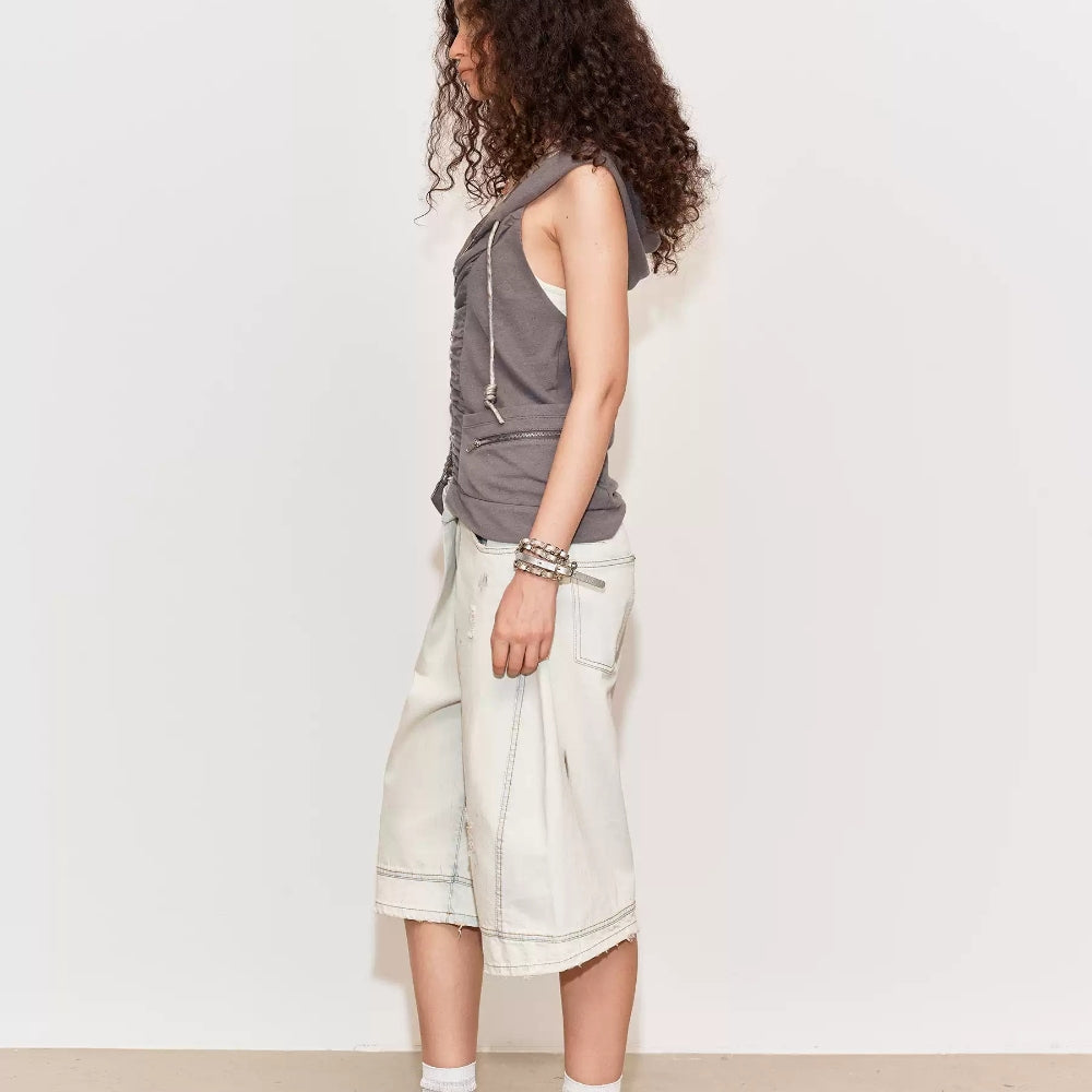 MEDIUM WELL Washed-out Denim Shorts