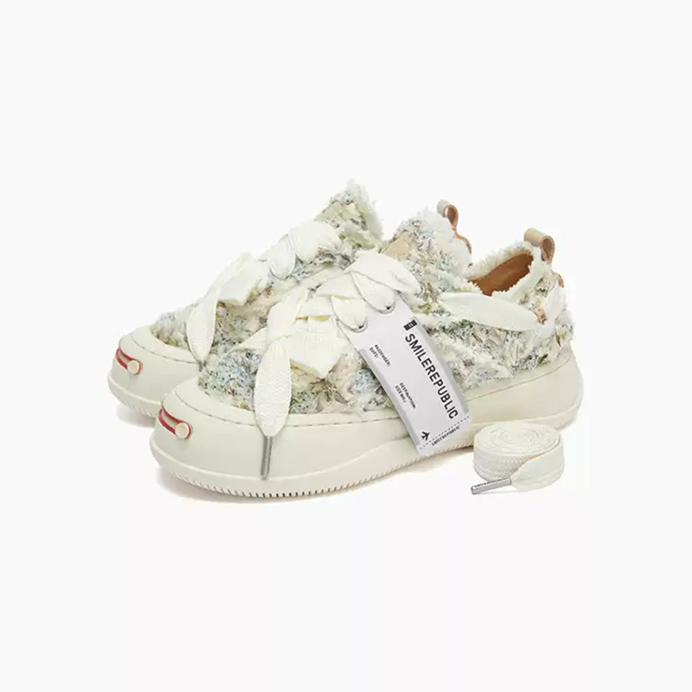 SMILEREPULIC Monet garden casual shoes white