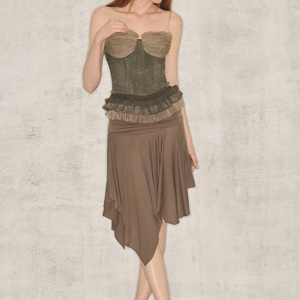 WOOHA Distressed Net Top