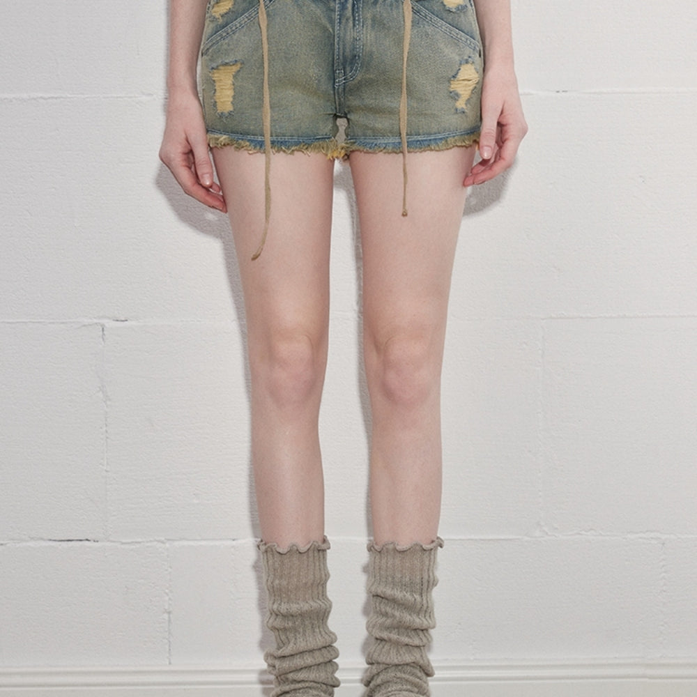 WOOHA Tied Denim Shorts