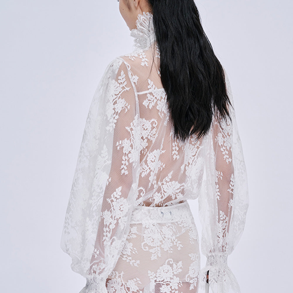 MARKGONG Lace Ruffle Shirt