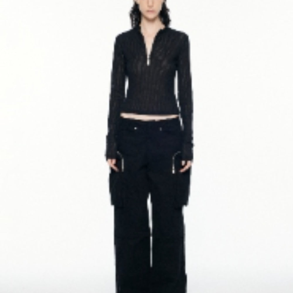 SANFRONTIERES Semi-Zip Top