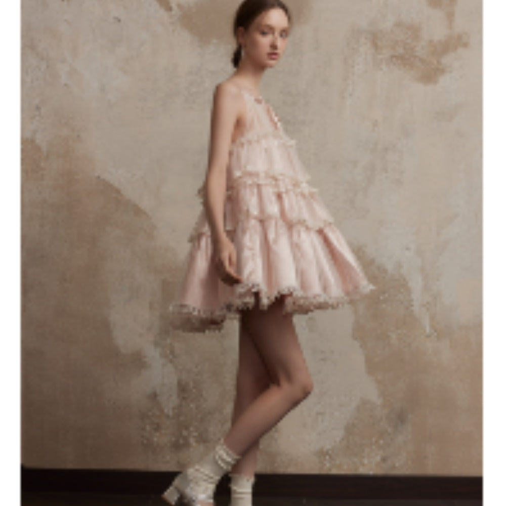 FA SOGNO Pink Lace Dress