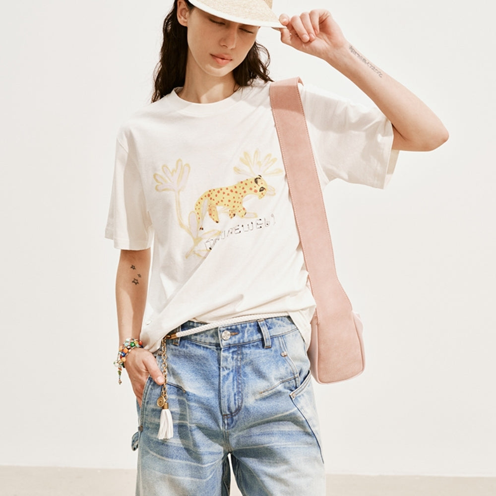 MEDIUM WELL Mulberry Silk and Cotton T-shirt