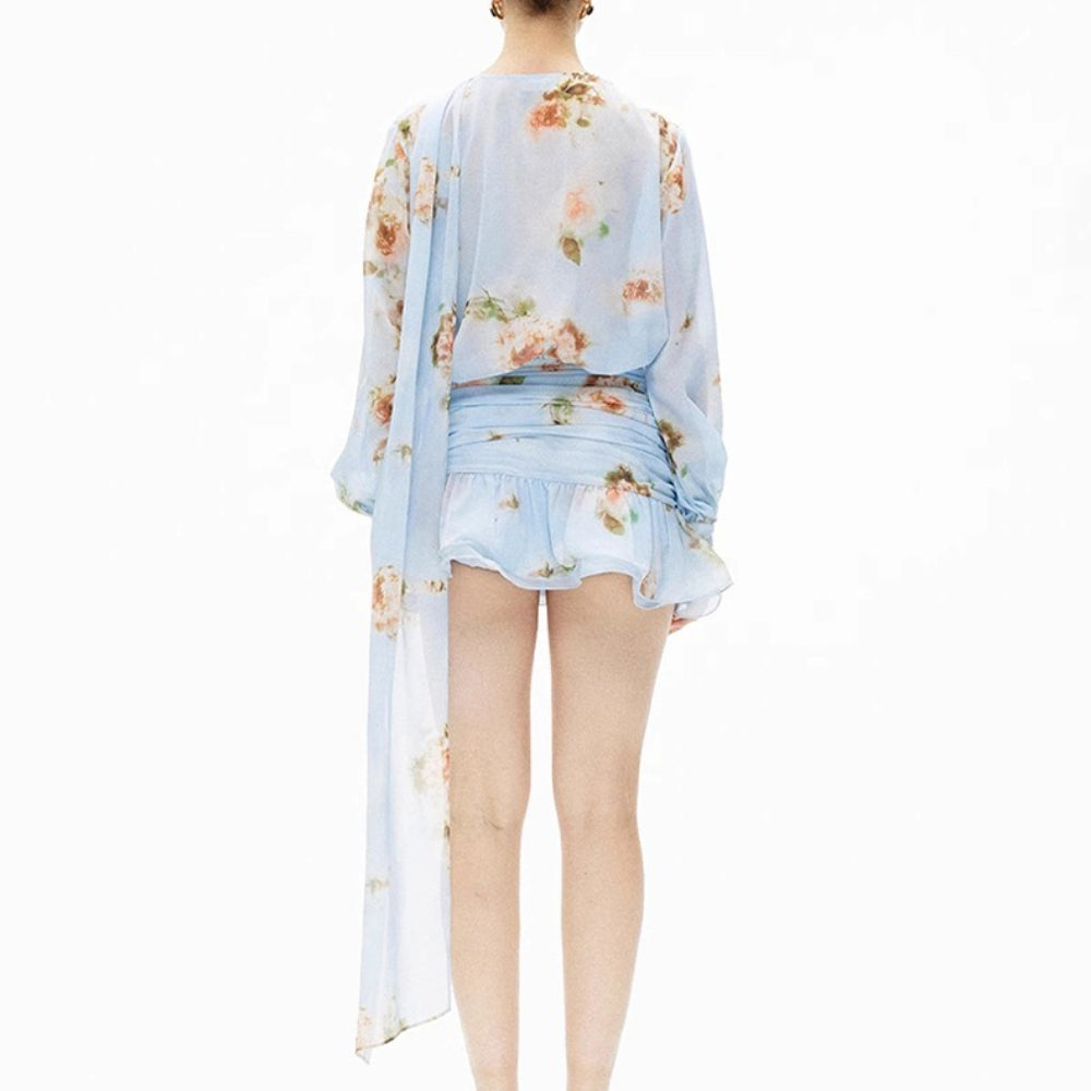 ARTE PURA Blue/Pink Scarf Dress