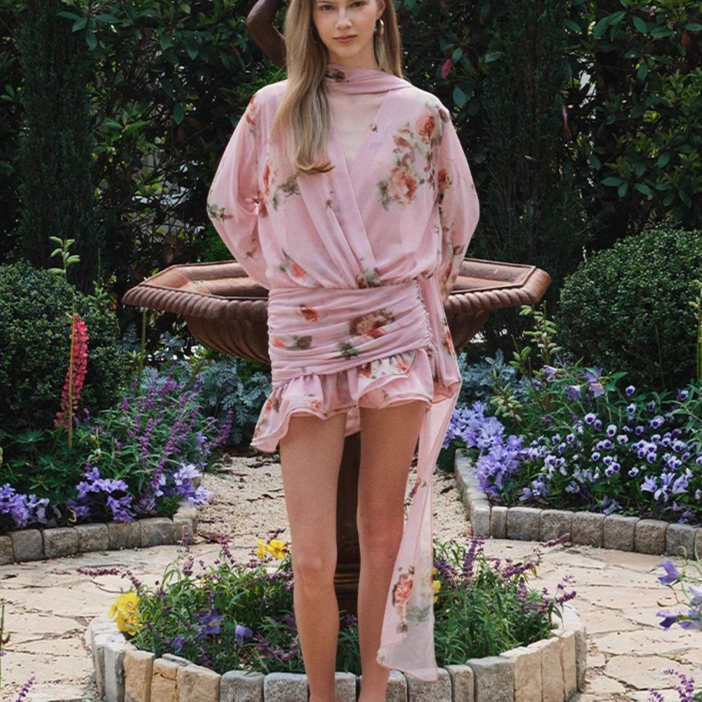 ARTE PURA Blue/Pink Scarf Dress