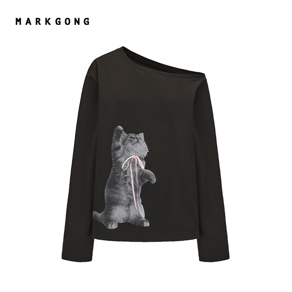 MARKGONG Cat Print Long Sleeve