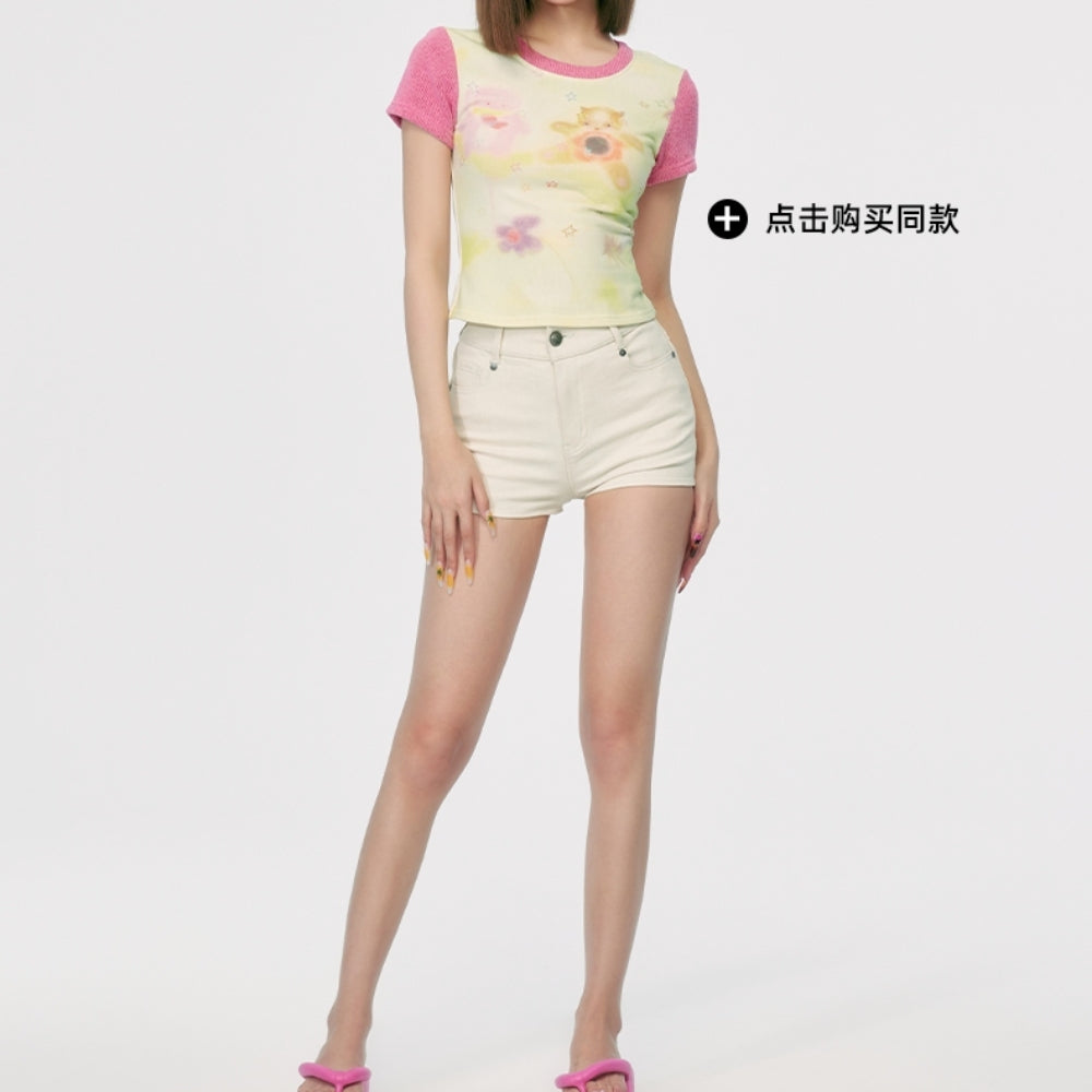WOOHA High-Waisted Denim Shorts