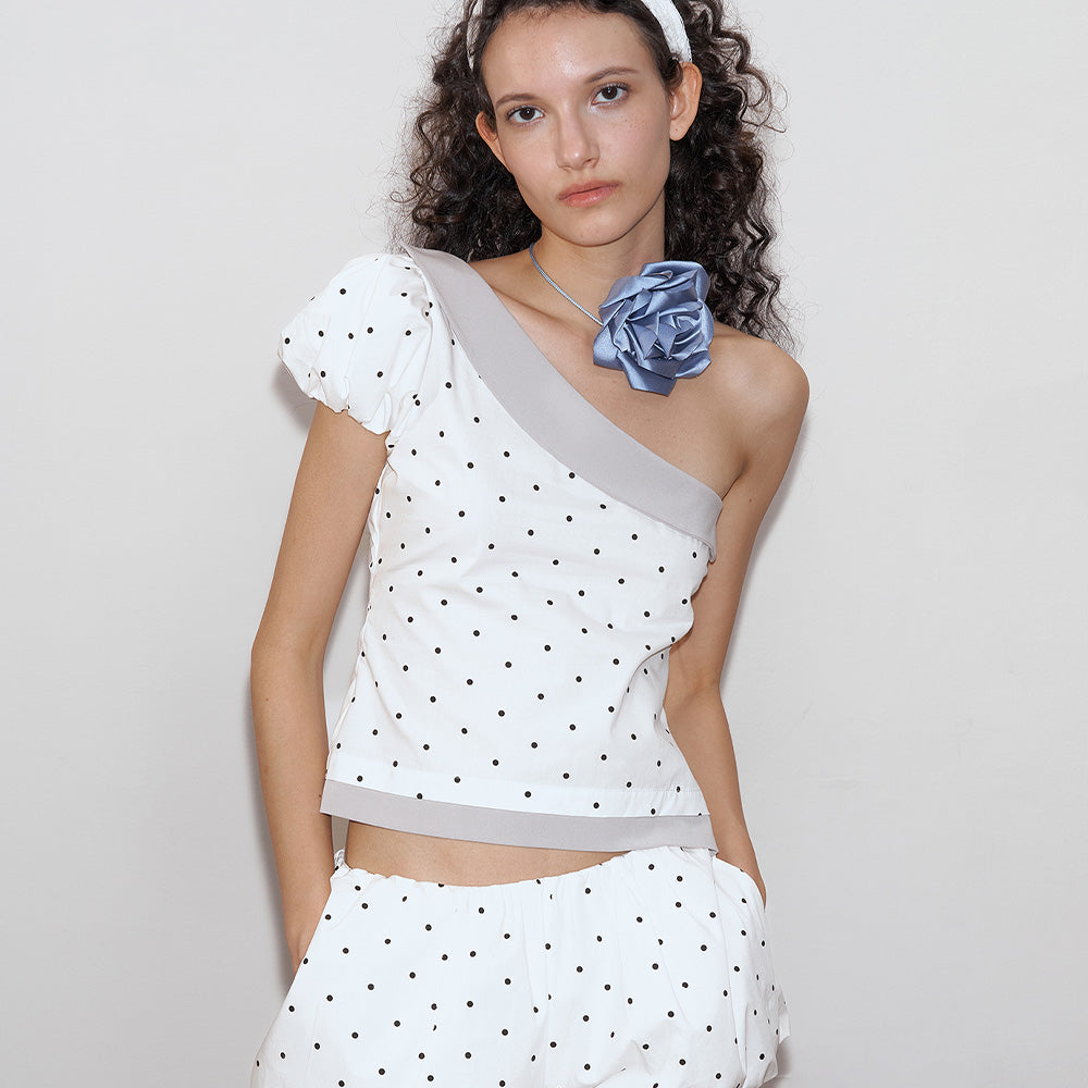2AM POETRY Polka Dot Sleeve Top Set