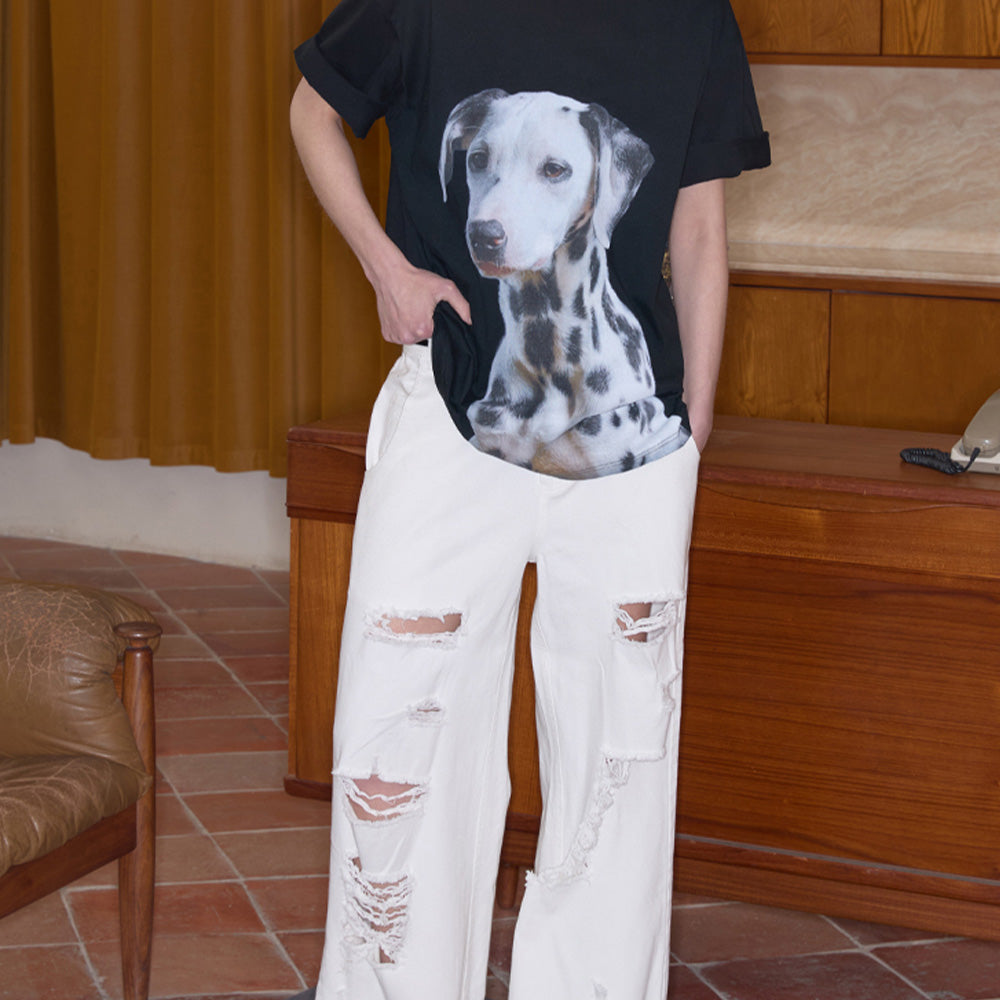 ANTERIORLOVED Dalmatian Print T-shirt