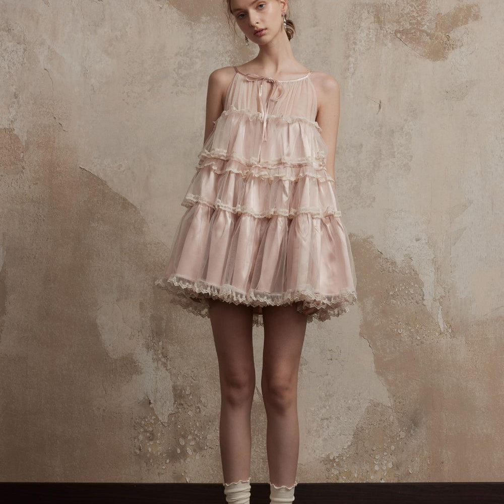 FA SOGNO Pink Lace Dress