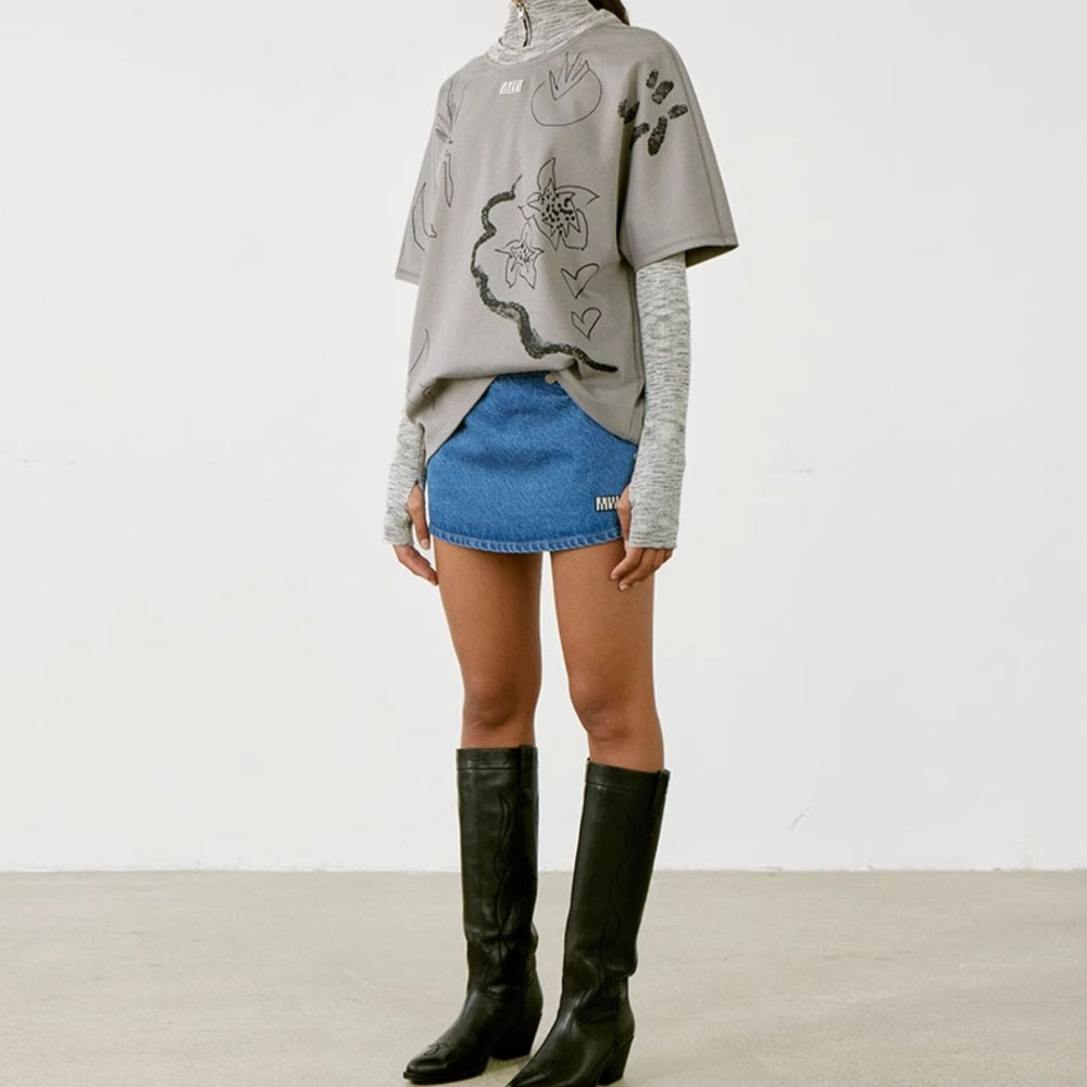 MEDIUM WELL Detachable Denim Mini Skirt