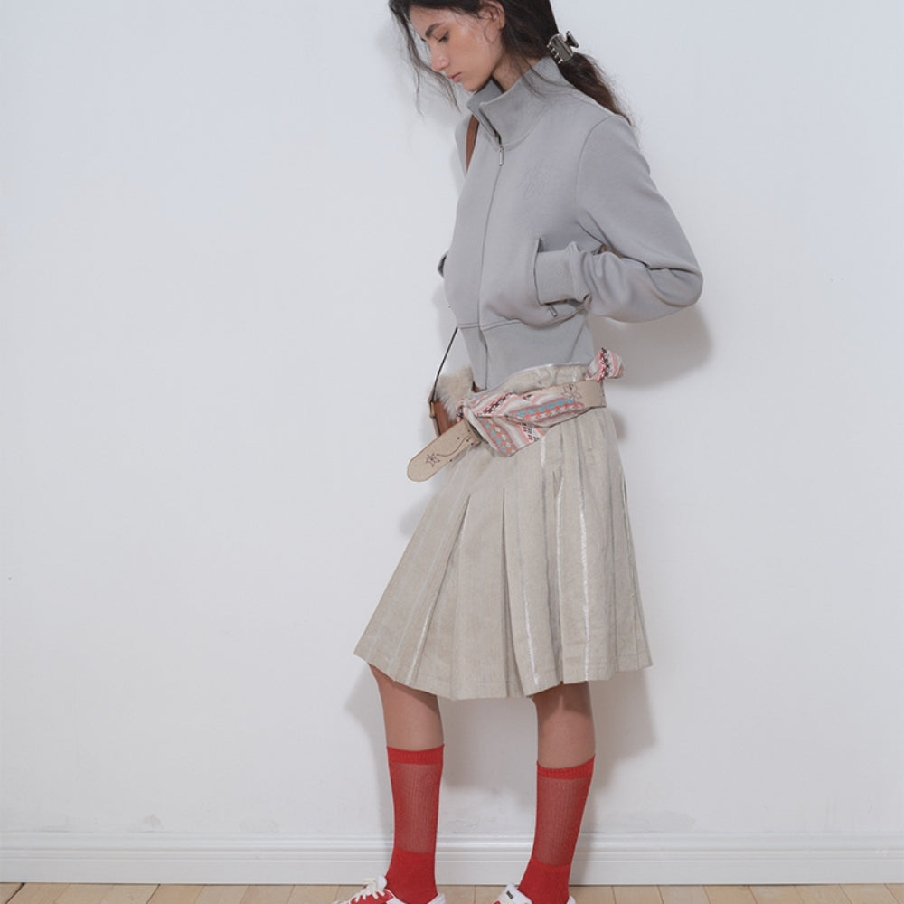 MEDIUM WELL Lurex Pleated Skirt