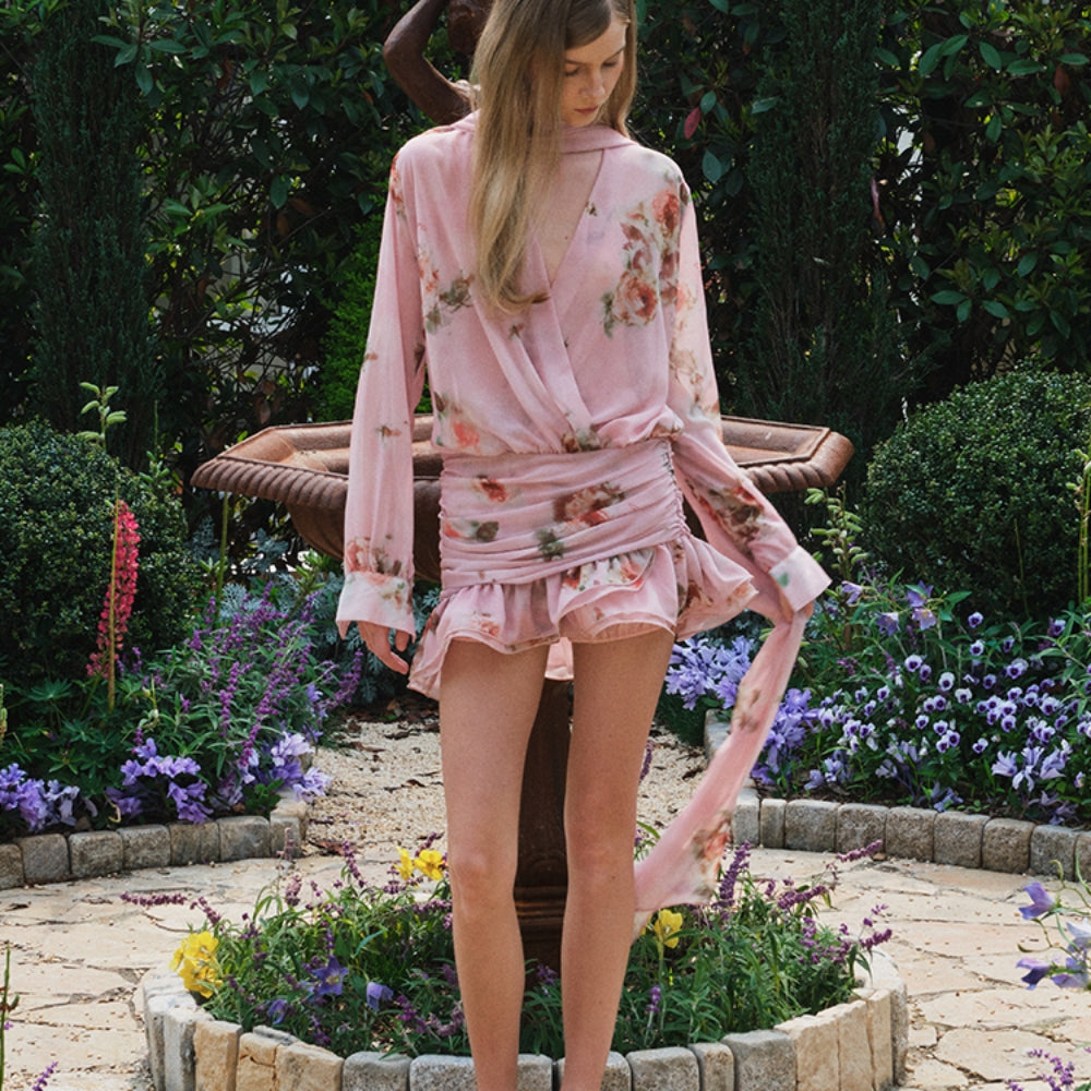 ARTE PURA Blue/Pink Scarf Dress