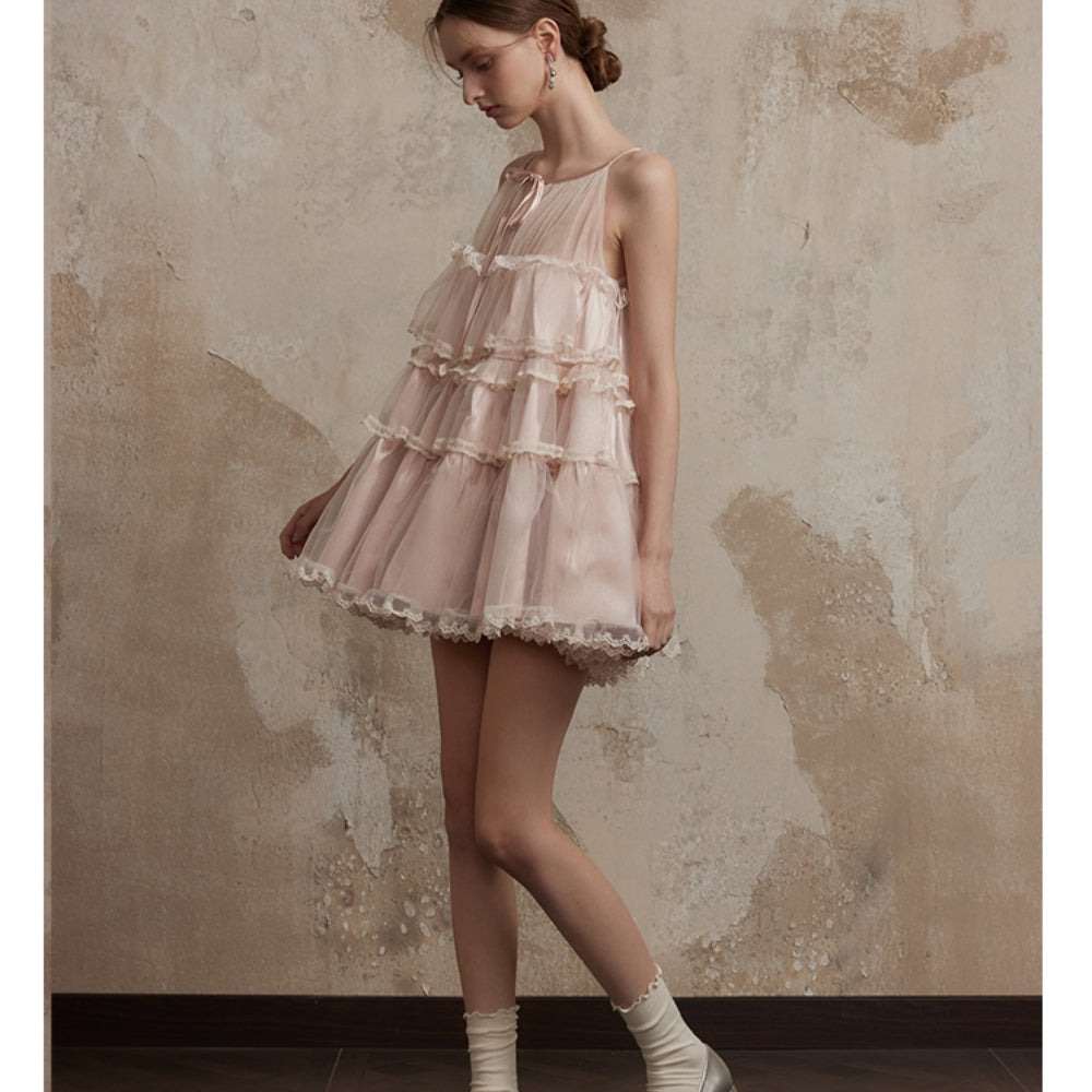 FA SOGNO Pink Lace Dress
