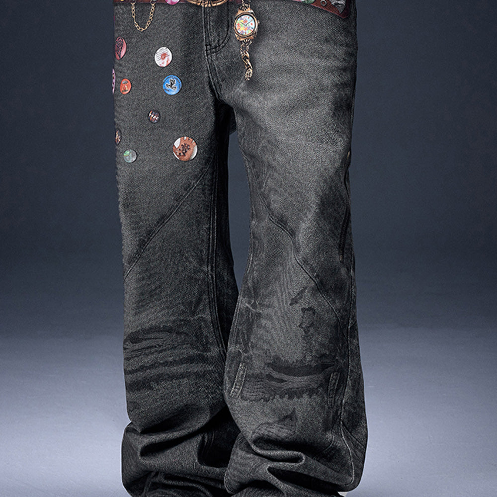 YADcrew 3D Logo Jeans