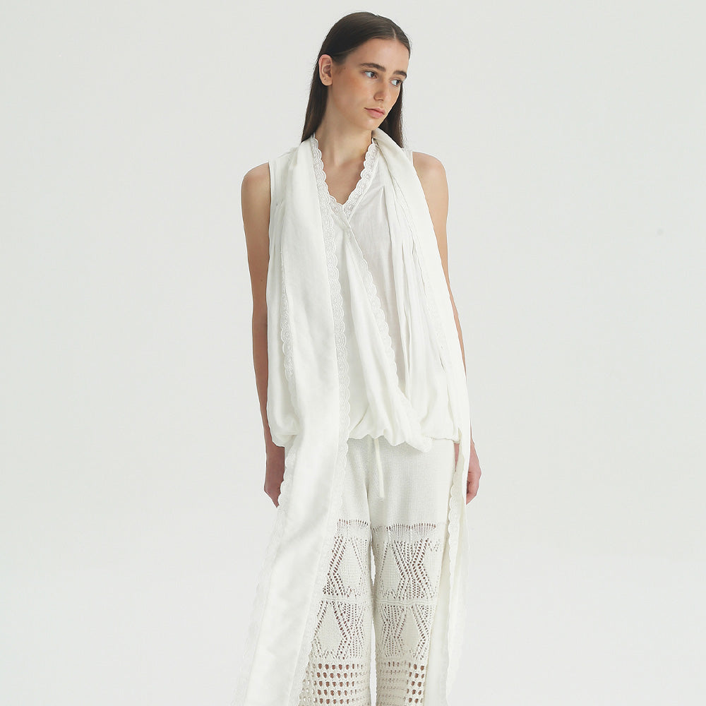 1COTHEN Sheer Wide-Leg Pants