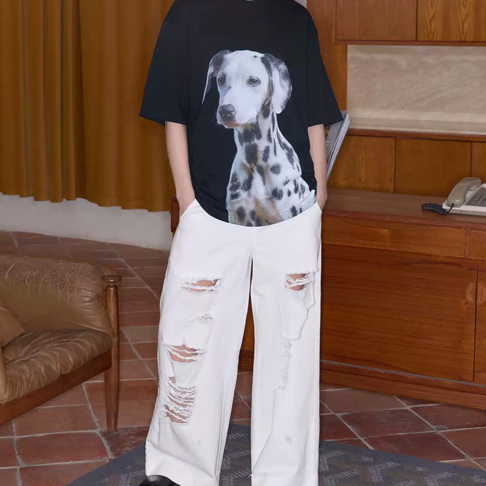 ANTERIORLOVED Dalmatian Print T-shirt