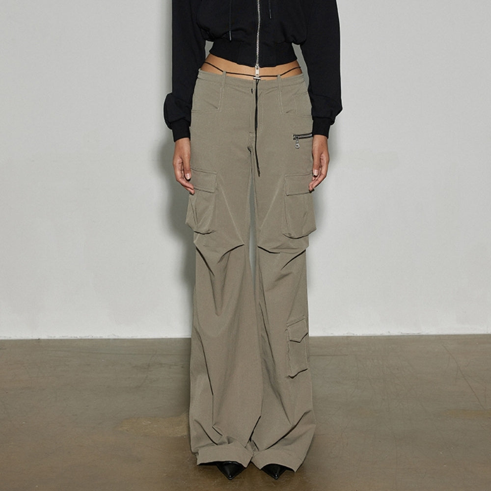 SANFRONTIERES Color-Block Parachute Pants