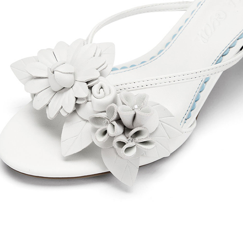 ARCADIAGYAL White Floral Heels