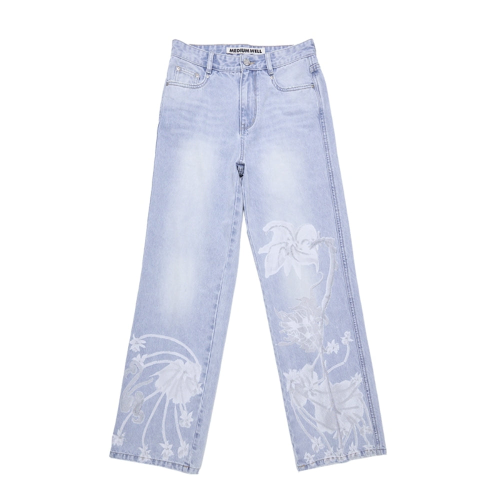 MEDIUM WELL Washed-out Printed Denim