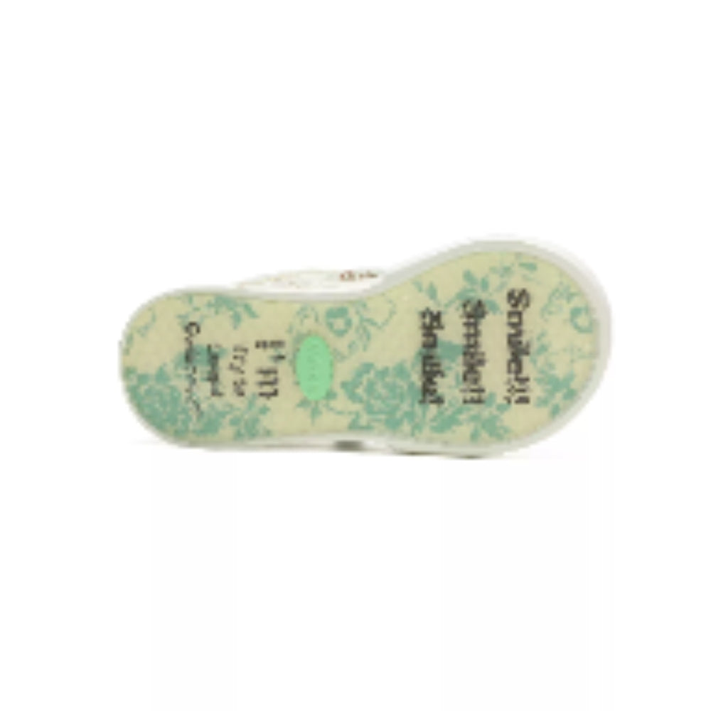 Ouder smiler silk pattern open smile canvas shoes green