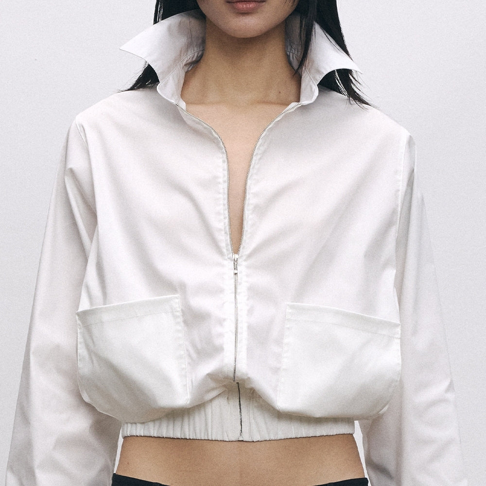 SANFRONTIERES Zip-Front Shirt