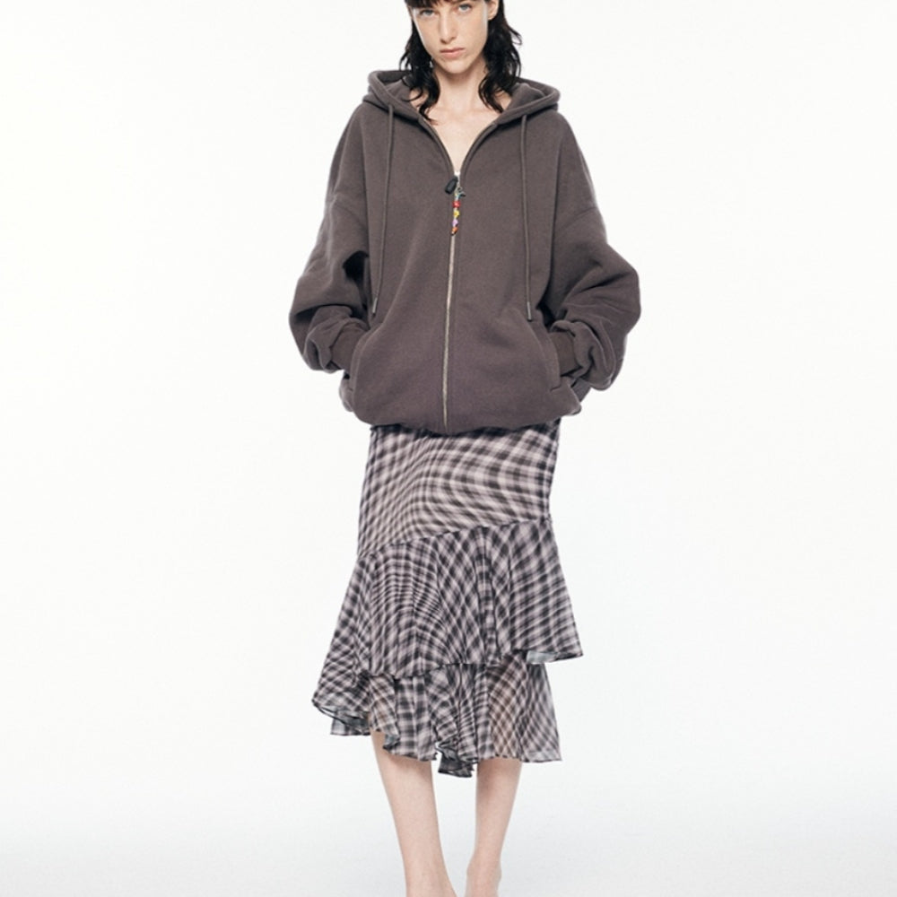 SANFRONTIERES Steam Grid Skirt
