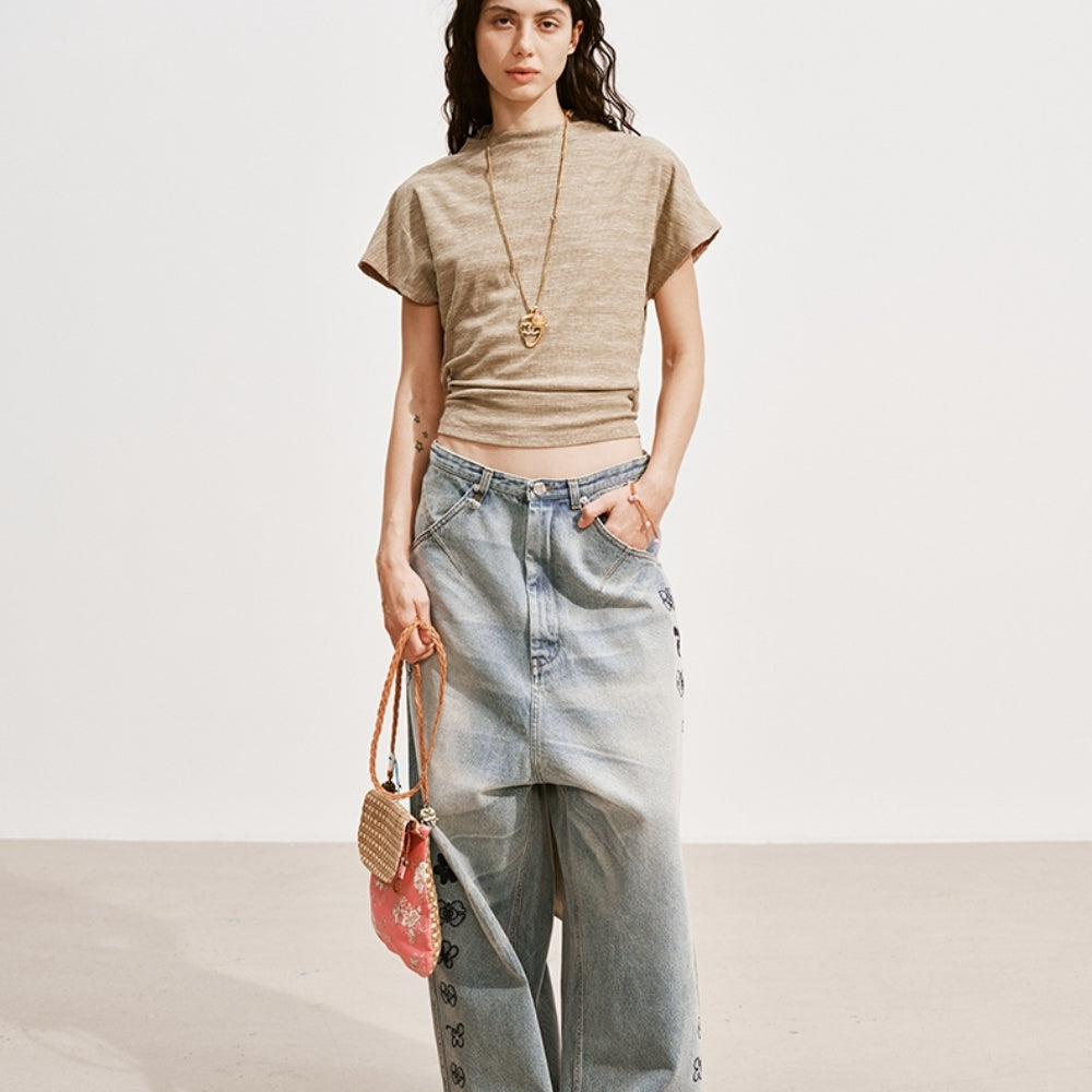 MEDIUM WELL Logo-Embossed Jeans