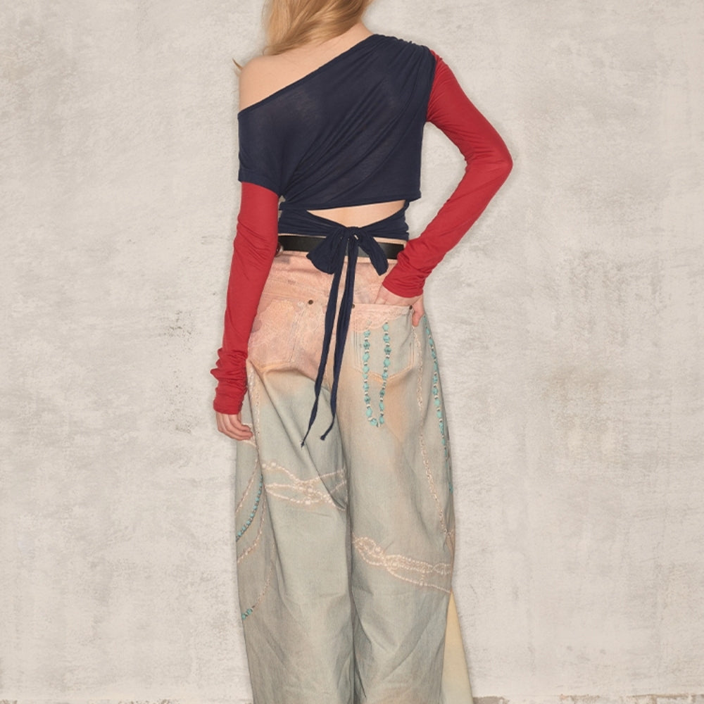 WOOHA 3D Lace Jeans