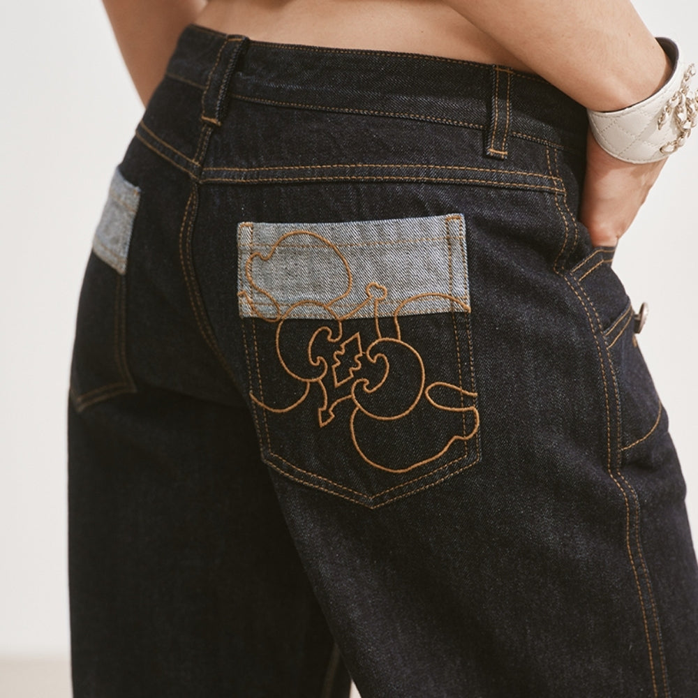 MEDIUM WELL Logo-embossed Jeans