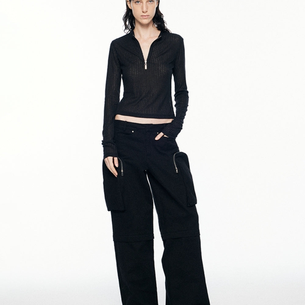 SANFRONTIERES Semi-Zip Top