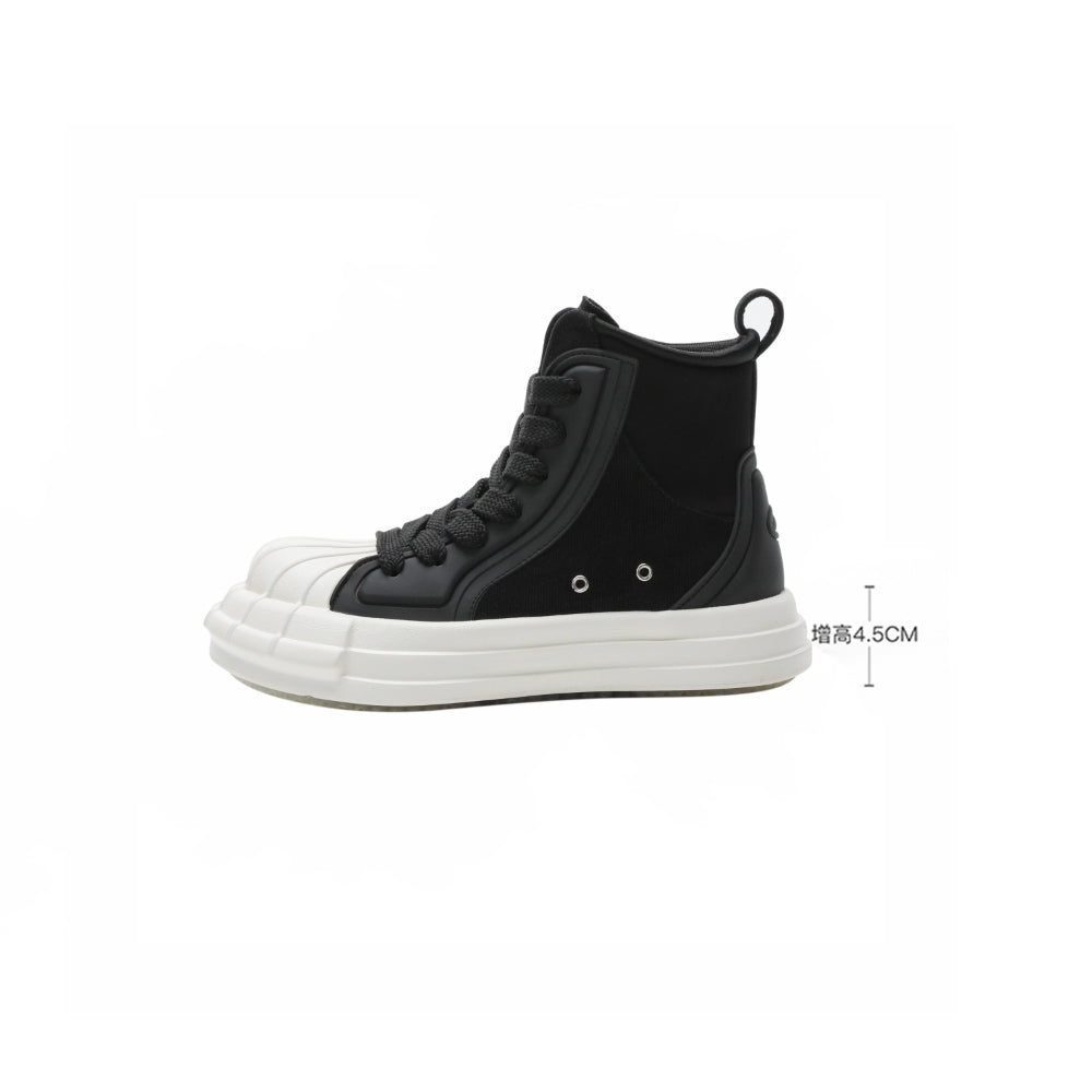 Ouder sheller shell toe high-top canvas shoes black
