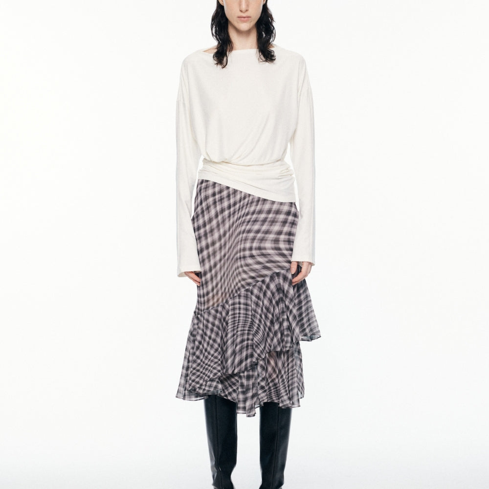 SANFRONTIERES Steam Grid Skirt