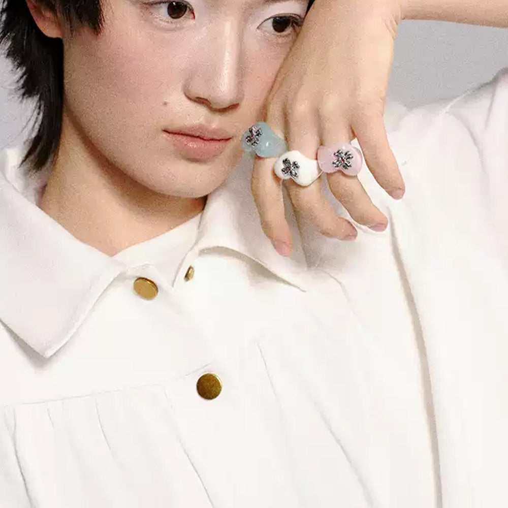 tokokkino Acrylic Heart Ring