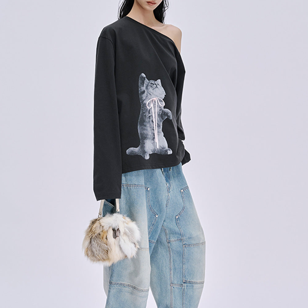 MARKGONG Cat Print Long Sleeve
