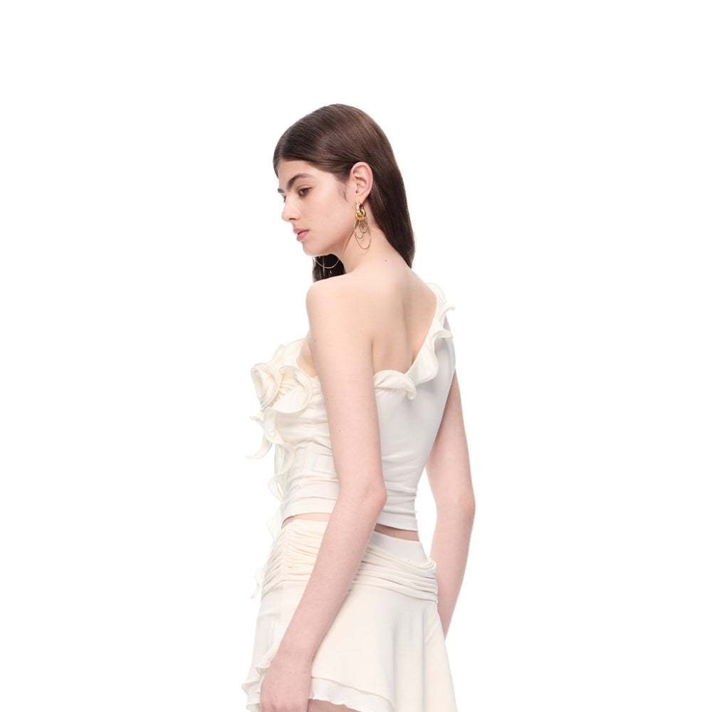 CNLEEWEI Rose Backless Top