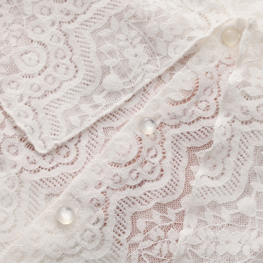 SIJIASUDIO Off-Shoulder Lace Shirt