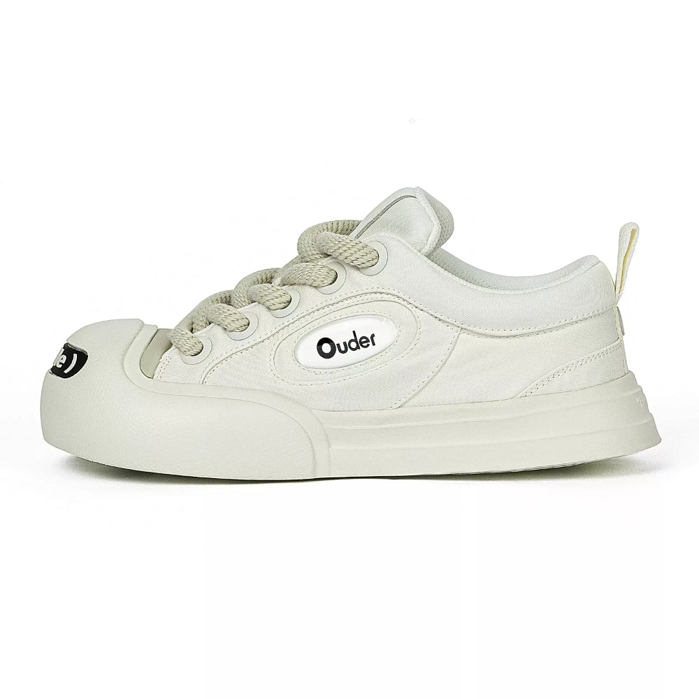 Ouder smiler open smile canvas shoes whiteX