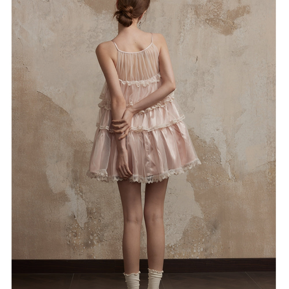 FA SOGNO Pink Lace Dress