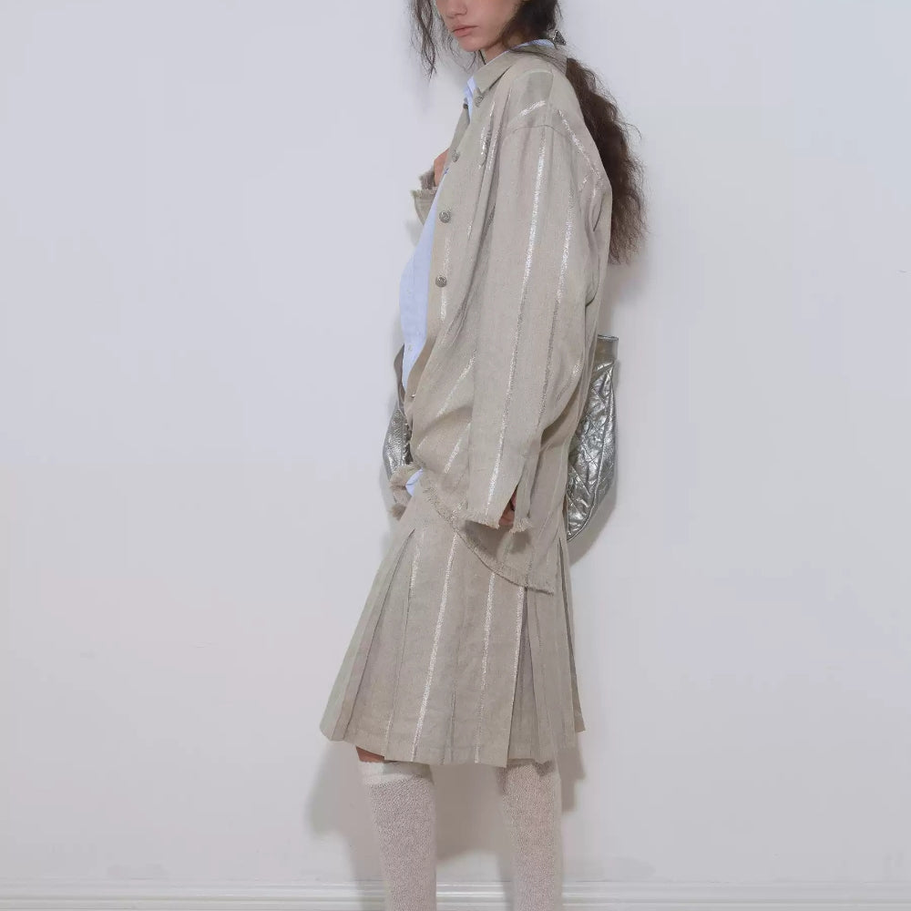 MEDIUM WELL Lurex Pleated Skirt
