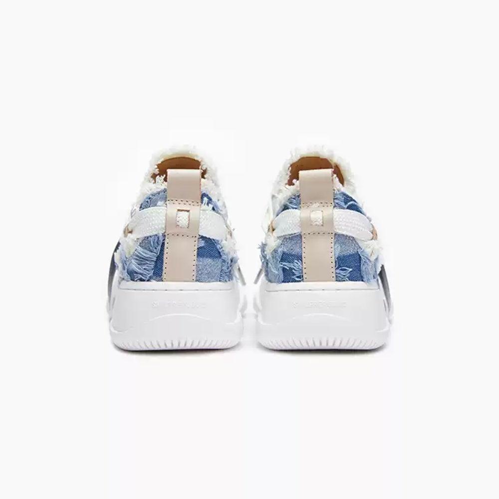 SMILEREPULIC denim open smile platform shoes blue