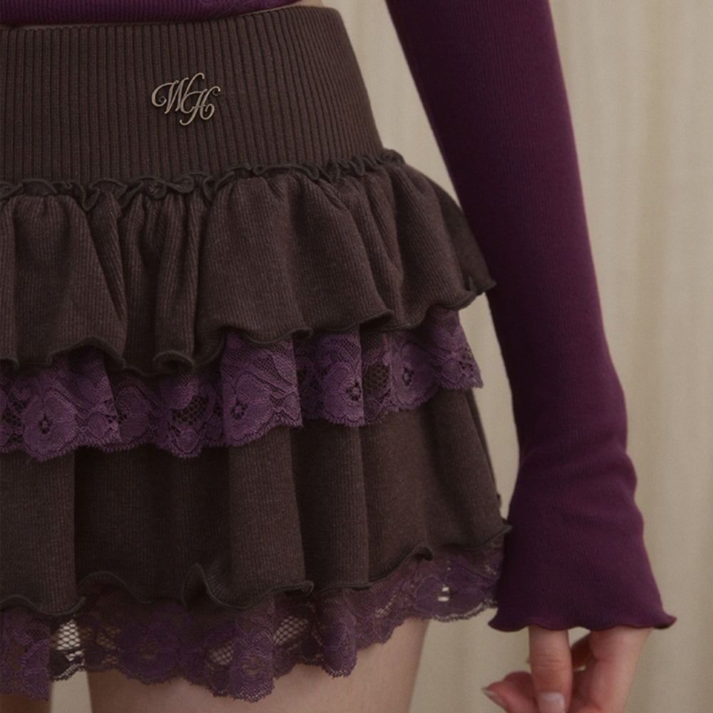 WOOHA Lace Peplum Skirt