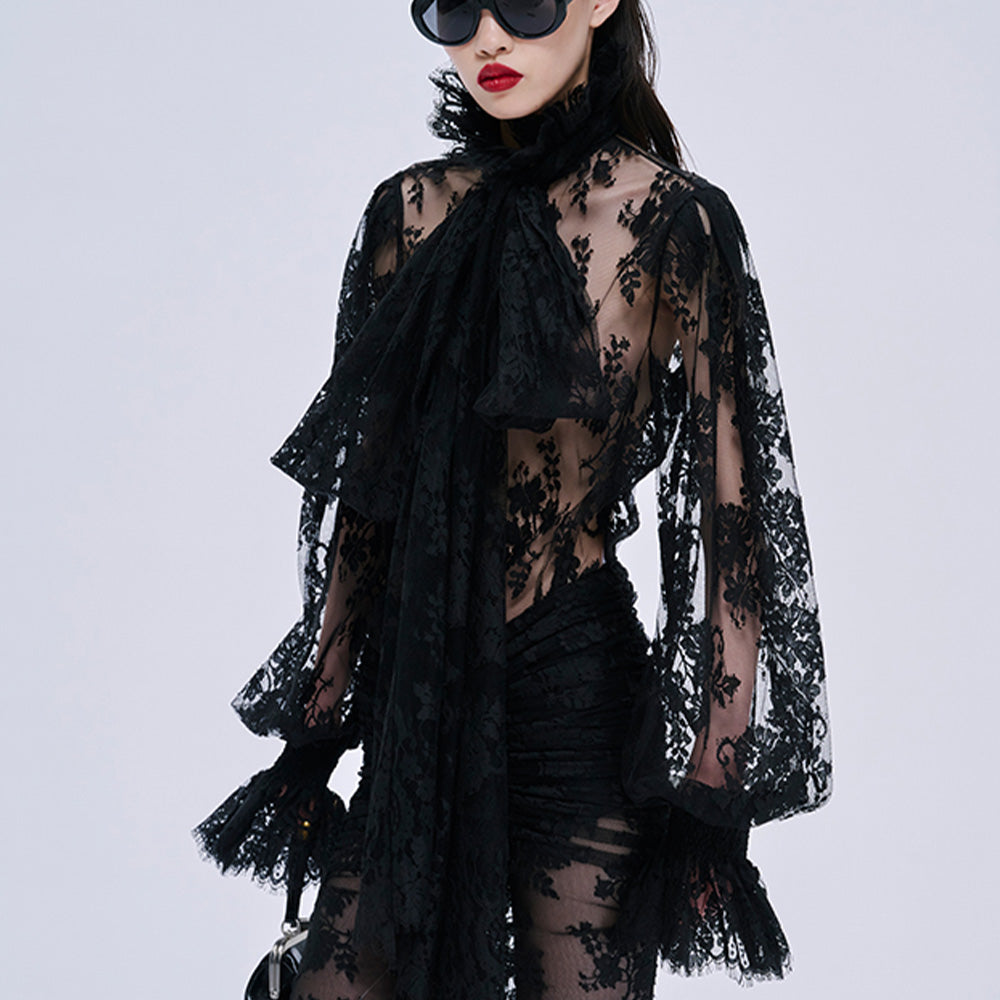 MARKGONG Lace Ruffle Shirt