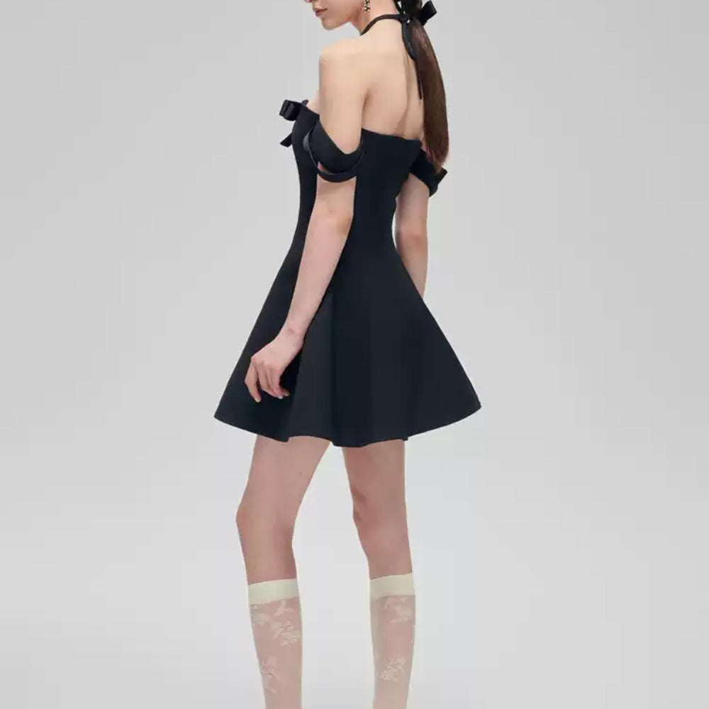 FA SOGNO Black Bow Dress