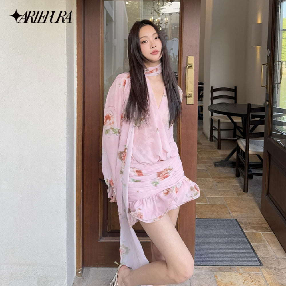 ARTE PURA Blue/Pink Scarf Dress