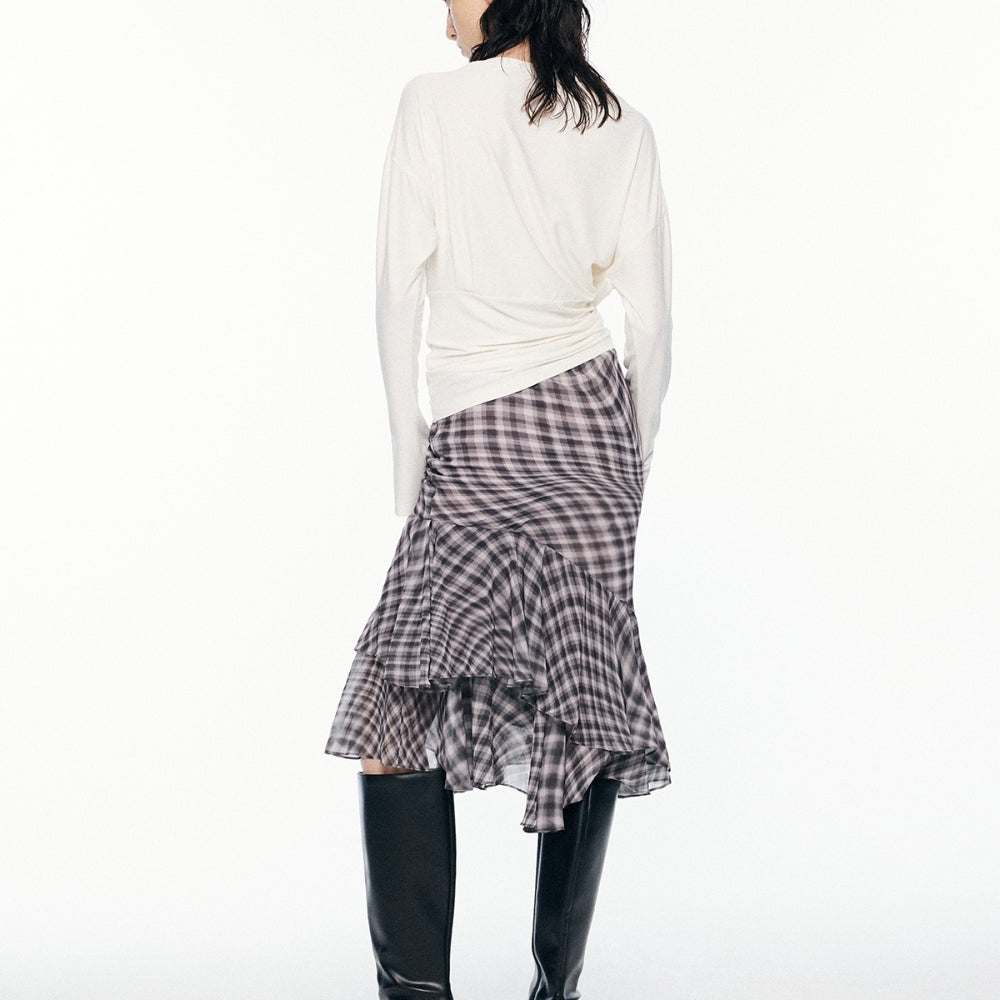 SANFRONTIERES Steam Grid Skirt