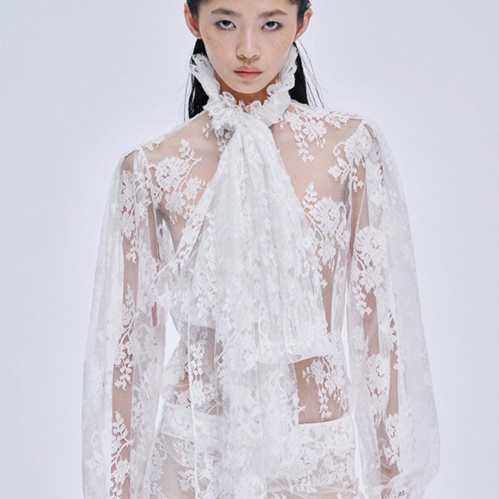 MARKGONG Lace Ruffle Shirt